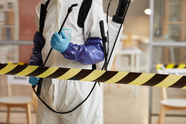 Professional Biohazard technician working in Almond, WI